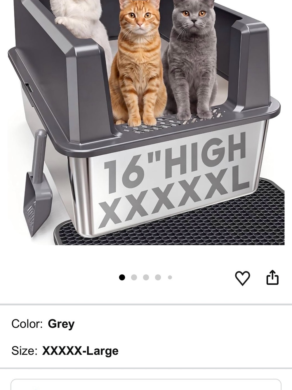 Stainless Steel Cat Litter Box XXXXXL - Picture 7 of 7